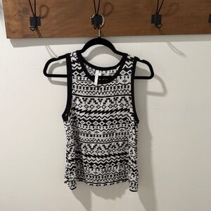 Seafolly Black and White Geometric Tank Top